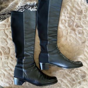 Stuart Weitzman black leather 5050 boots size 8